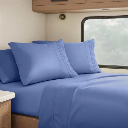 Miniatura 96 de Clara Clark - Juego de sábanas King con Flex Top, 6 piezas - Sábanas de lujo para cama King con cabeza dividida, juego de cama súper suave, King