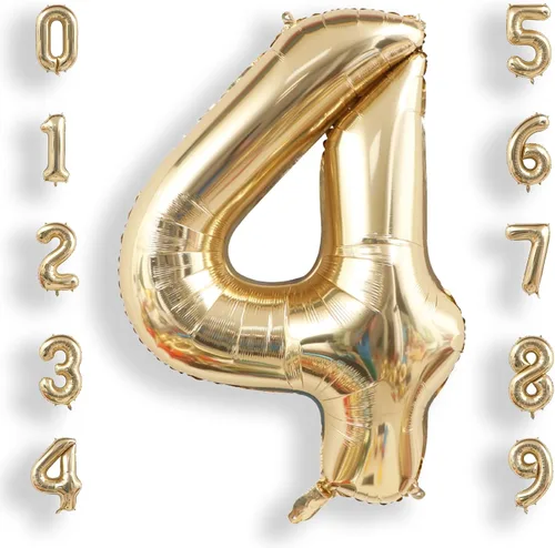 Miniatura 56 de AULE Globos grandes de 40 pulgadas, número 0, negros, grandes, de papel de aluminio, globos de número de helio 0-9, gigantes, jumbo, felices