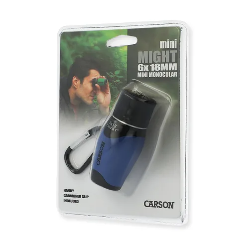 Miniatura 5 de Carson MiniMight 6 x 18 mm Monóculo de bolsillo con mosquetón, azul (MM-618CB)