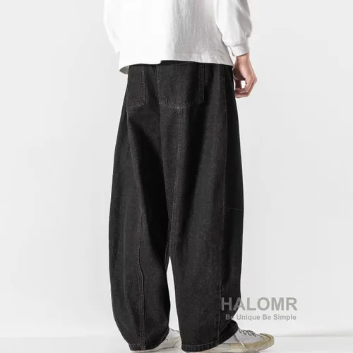 Miniatura 5 de Pantalones vaqueros de carpintero de ajuste relajado para hombre, pantalones de mezclilla de algodón anchos y grandes Hip Hop