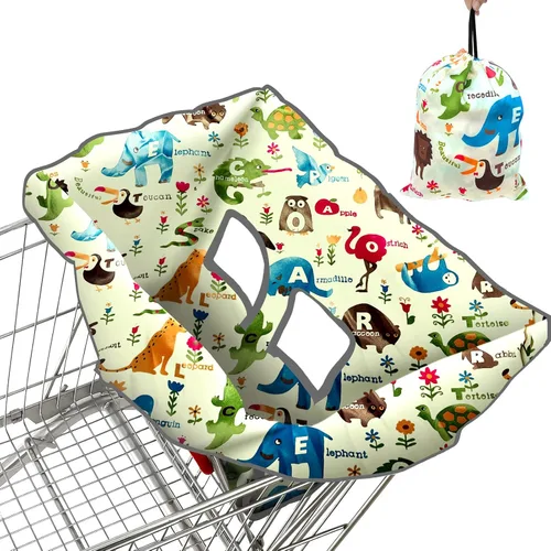 Funda para carrito de compras para bebé, funda para silla alta, funda de carrito para bebés, niños y niños, diseño portátil 2 en 1, incluye bolsa de