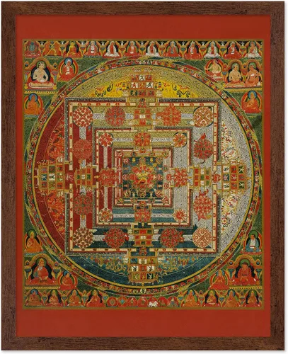 Miniatura 14 de Poster Master Póster vintage de mandala Kalachakra, impresión retro de la rueda del tiempo, arte budista, arte tibetano, regalo para hombres