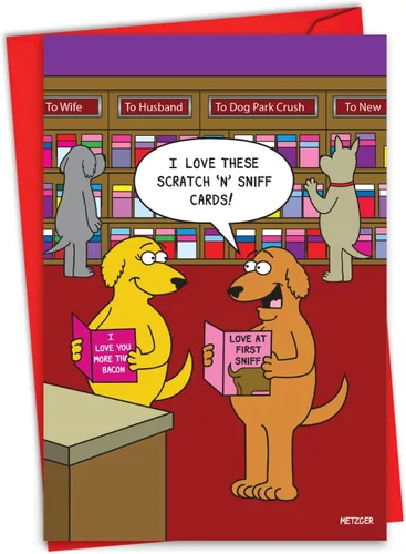 Miniatura 10 de NobleWorks Tarjeta de felicitación del día de San Valentín con sobre de 5 x 7 pulgadas para hombres, mujeres y parejas (1 tarjeta) caja de gato