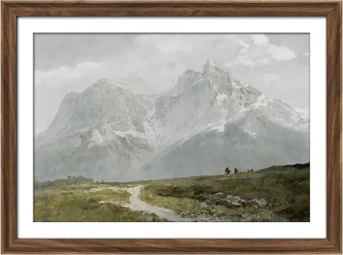 Miniatura 280 de MUDECOR Lienzo enmarcado prémium para pared, pinos nevados en bosque de invierno, ilustraciones modernas, arte contemporáneo, escénico, divertido