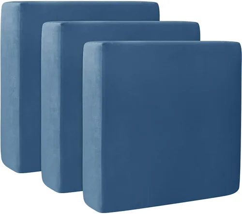 Miniatura 33 de Fundas de cojín de terciopelo para sofá, funda elástica para cojín de sofá suave, protector de muebles extraíble y lavable para sala de estar, Negro