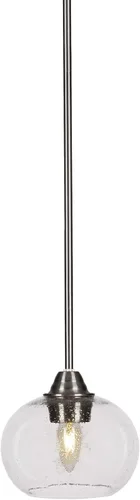 Miniatura 281 de Toltec Lighting Paramount - Mini colgante de 1 luz en acabado negro mate con cristal de arte perla de 7 pulgadas y estilo negro