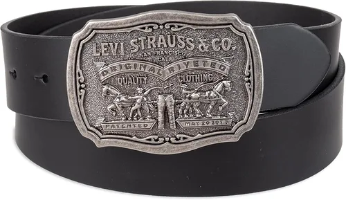 Miniatura 2 de Levi's Cinturón de mezclilla para hombre con hebilla de placa extraíble