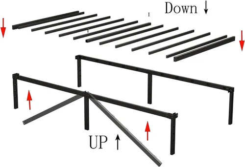 Miniatura 9 de Base de cama individual de 18 pulgadas de alto, plataforma resistente con almacenamiento debajo de la cama, marco de cama de metal resistente