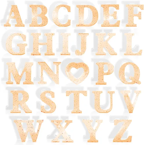 Miniatura 8 de Gartful Moldes de letras de resina, molde de resina epoxi del alfabeto mayúscula B, moldes de silicona 3D gruesos para hacer letras, arte