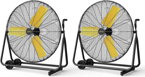 Miniatura 12 de VINICAYA 30 Inch High Velocity Floor Fan, 3-Speed Heavy Duty Industrial Drum Fan for Warehouses, Workshops, Factories and Basements, 2 Pack