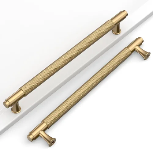 Miniatura 11 de Paquete de 10 tiradores dorados de 5 pulgadas (128 mm) para armarios con estrías, tiradores para cajones de cocina, herrajes para armarios
