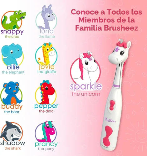 Miniatura 7 de Brusheez Juego de cepillos de dientes eléctricos para niños, seguro y eficaz para mayores de 3 años, probado y aprobado por los padres con cerdas