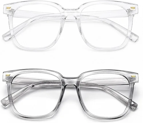 Miniatura 9 de PANNER Gafas cuadradas de gran tamaño con bloqueo de luz azul para mujeres y hombres, antirreflejos, reducen la fatiga ocular, gafas de computadora