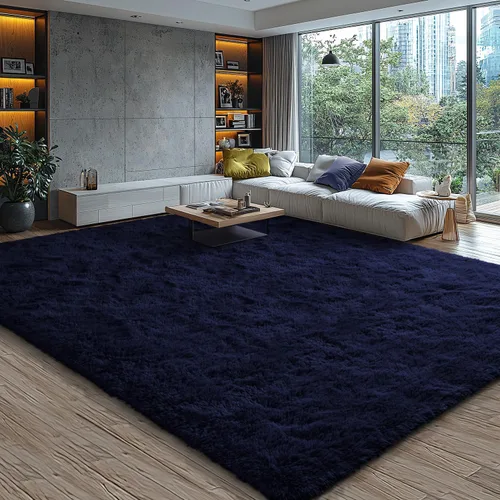 Miniatura 169 de EVOIONOS - Alfombra redonda gris para dormitorio, 5x5 pies; alfombras circulares suaves y esponjosas para sala de estar, alfombras de felpa peludas
