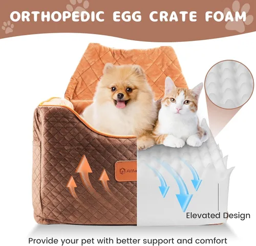 Miniatura 2 de AlfaTok Asiento elevador de espuma viscoelástica para perro con funda extraíble lavable, asiento elevado de automóvil para mascotas, asientos