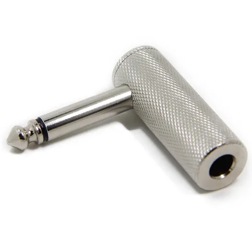 Miniatura 2 de Ancable Paquete de 2 adaptadores de cable de guitarra de ángulo recto de 1/4 de pulgada, conector de metal resistente TS mono macho a hembra