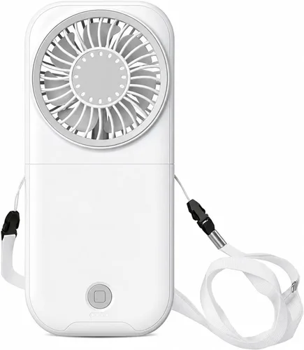 Miniatura 16 de Ventilador portátil para el cuello mini, silencioso, de mano, personal, plegable, recargable por USB, operado para el hogar, oficina, exteriores