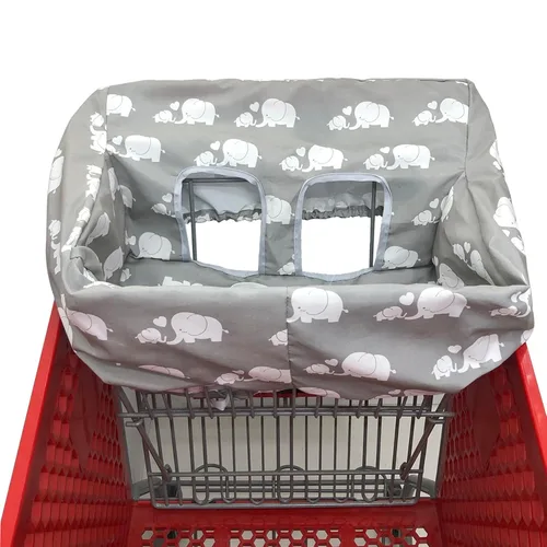 Miniatura 5 de Funda portátil para carrito de compras, fundas para silla alta y carrito de comestibles para bebés, niños, bebés y niños pequeños, bolsa de Elefante
