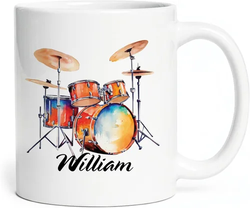 Miniatura 13 de Taza personalizada para músico 2023, taza de violín personalizada con nombre, violín y notas musicales, taza de cerámica de 11 oz y 15 onzas, taza