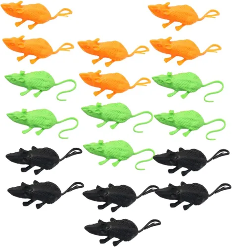Garneck 18 ratones falsos realistas para bromas de Halloween, decoraciones creativas de ratón para fiestas, accesorios novedosos para adultos para