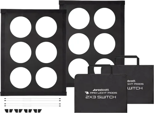 Westcott Pro Light Mods (paquete de 2) – Accesorio de caja de luz rápida simulando luces de estadio, accesorio de iluminación de escenario,