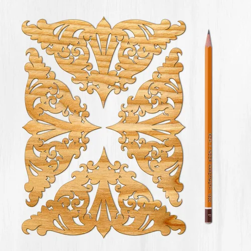 Miniatura 14 de Ajoure Lasercut Embelishments # Art Nouveau - Marcos de borde con patrón floral, chapa vintage, madera aglomerada, silueta de madera contrachapada