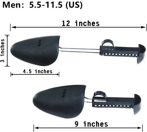 Miniatura 2 de 2 pares de árboles de zapatos de plástico para hombres (negro)