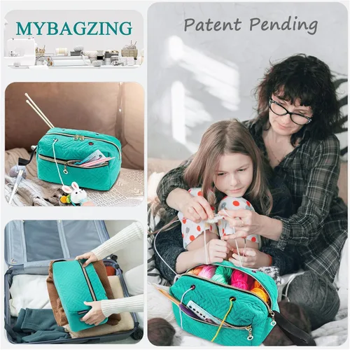 Miniatura 5 de MYBAGZING Organizador Pequeño de Bolsa de Crochet - Bolsa de Tejer - Organizador de Almacenamiento de Hilo - Bolsa de Hilo para Crochet - Soporte