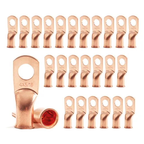 Miniatura 19 de 2/0 AWG 5/16" Stud (25 piezas), terminal de anillo de batería resistente, conectores de calibre 00, lengüetas de alambre de cobre 2/0, terminales
