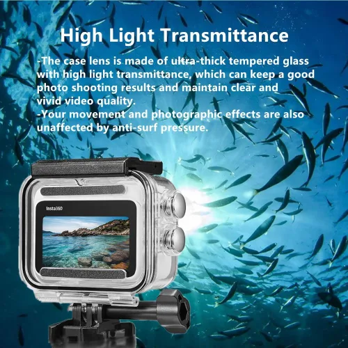 Miniatura 7 de Funda impermeable y agarre flotante compatible con Insta360 GO 3, carcasa protectora de buceo subacuático con accesorios de soporte