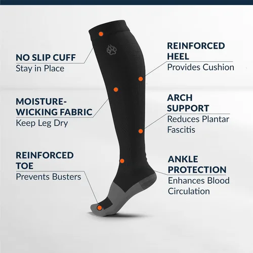 Miniatura 6 de Fixic Calcetines de compresión para hombres y mujeres, 3 pares, S-M (5-8), 15-20 mmHg, medias de compresión para mujeres y hombres, calcetines
