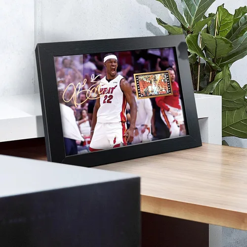 Miniatura 4 de sufenvera Impresión firmada de Jimmy Butler foto enmarcada con mini pantalla de película, póster para fanáticos del baloncesto, grandes regalos