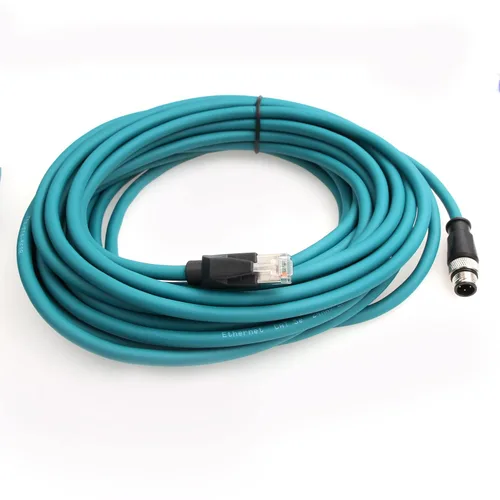Miniatura 10 de Cable de red para cámara industrial Cognex de 4 pines M12 de 4 pines a RJ45, cables blindados CAT5e (azul, 1M)