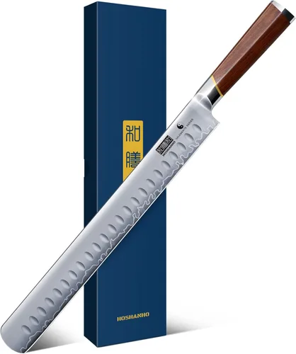 HOSHANHO Cuchillo para Brisket de 12 Pulgadas, Cuchillo de trinchado de acero de alto carbono japonés para corte de carne y BBQ, Cuchillos de corte