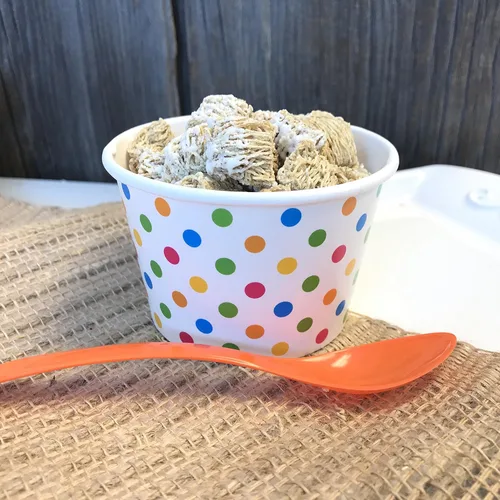 Miniatura 3 de Copas de helado de papel de lunares de 8 onzas, cucharas de plástico, paraguas de papel, azul, naranja, amarillo, verde, kit de helado Sunddae