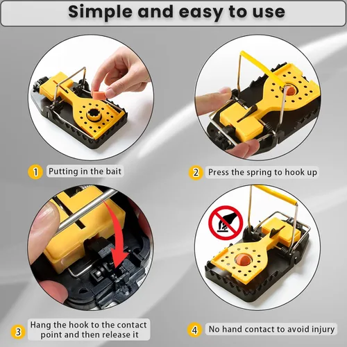 Miniatura 3 de Trampas para ratones, trampa para ratas, rápida y eficazmente, la mejor trampa para ratones, trampas para ratones usadas en interiores y exteriores