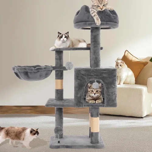 Miniatura 11 de Árbol gótico para gatos de interior para gatos grandes y adultos, torre gótica de 40.5 pulgadas con cama de ataúd, poste rascador, condominio