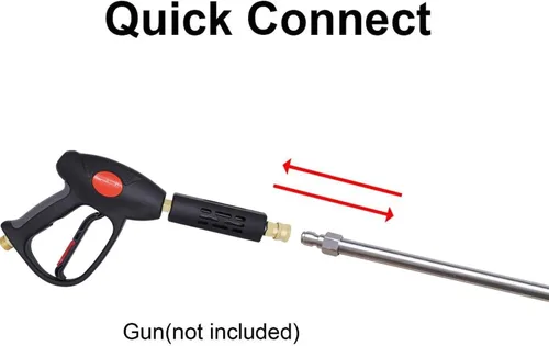 Miniatura 5 de Xiny Tool Varita de extensión para lavadora a presión, acero inoxidable de 17 pulgadas con lanza de conexión rápida de 1/4 pulgadas, paquete de 2