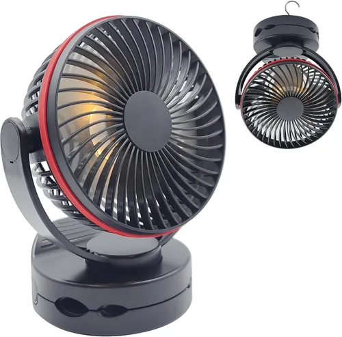 Miniatura 10 de Ventilador de refrigeración recargable para autocaravana, ventilador de escritorio portátil de 4 velocidades, diámetro: 5.5 pulgadas, ventilador