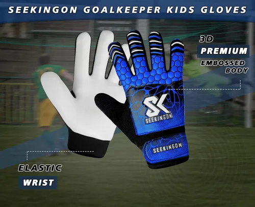 Miniatura 5 de Guantes de portero de fútbol para jóvenes, guantes de portero de fútbol para niños, jóvenes, niños, doble protección de muñeca a lo largo de 0.157