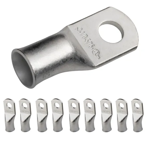 Miniatura 128 de SELTERM 5 piezas terminales de cable de cobre estañado 1/0 AWG perno de 1/2", extremos de cable de batería, terminales de anillo, conectores