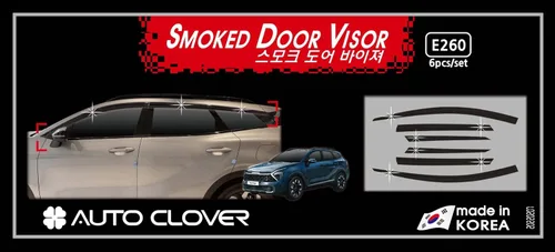 AUTOCLOVER - Deflectores de viento para ventana lateral teñidos en negro ahumado, 6p, compatibles con 2023 All New Sportage, E260