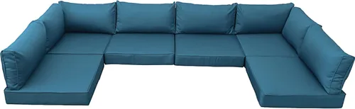 Miniatura 10 de Valita - Cojines de repuesto para muebles de exterior, compatibles con juego de sofá modular de ratán de 6 asientos, 14 piezas de cojines de sofá