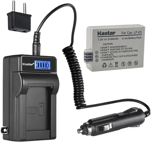 Miniatura 8 de Kastar LP-E5 LCD AC cargador de batería compatible con Canon LC-E5 LC-E5 LC-E5E cargador, Canon EOS Rebel XSi, EOS Rebel XS, EOS Rebel T1i, EOS