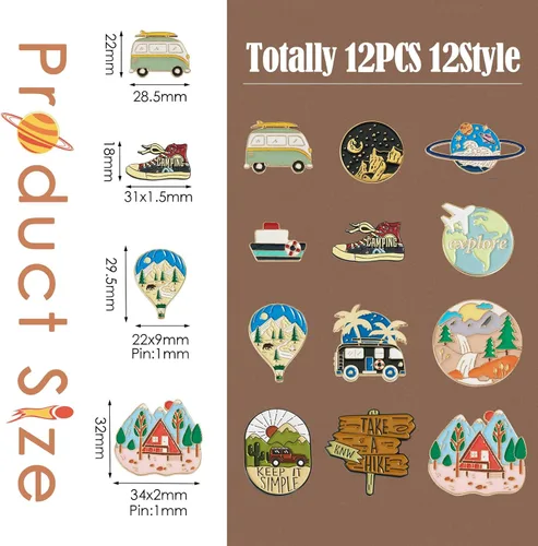Miniatura 12 de Pandahall - Broches esmaltados de aleación con varios temas, broche de solapa, juego de pines esmaltados