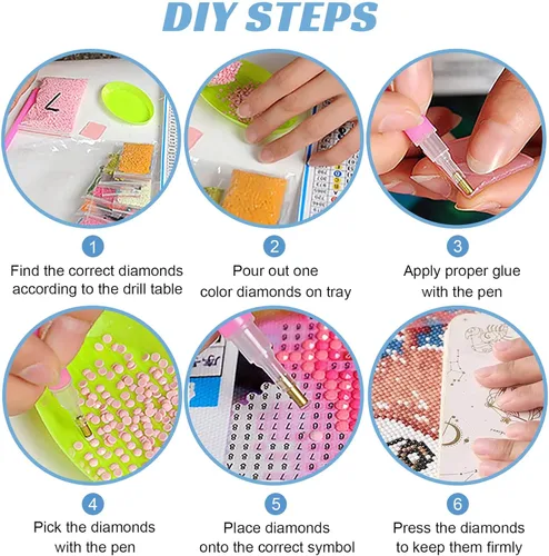 Miniatura 5 de bestact Kits de pintura de diamantes, kit de arte de diamantes para adultos, taladro redondo completo, pintura con diamante para regalo, decoración