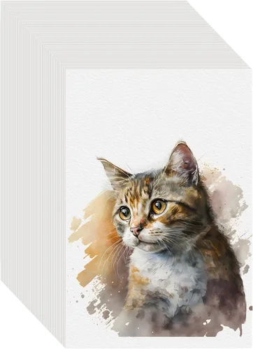 100 PIEZAS 4x6 Papel de Acuarela a Granel, 140 lb/300 g Papel Grueso Prensado en Frío para Niños y Adultos, Papel de Arte Blanco para Dibujo,