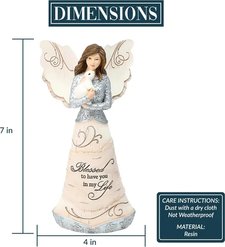 Miniatura 57 de Pavilion Gift Company 82433 Bless This Home - Figura de ángel ébano de 6 pulgadas, color crema