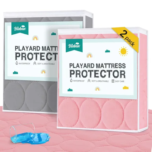 Miniatura 21 de Sábanas protectoras de colchón de cuna impermeables, paquete de 2, funda acolchada ajustable para colchón de cuna que se adapta a colchones de cama