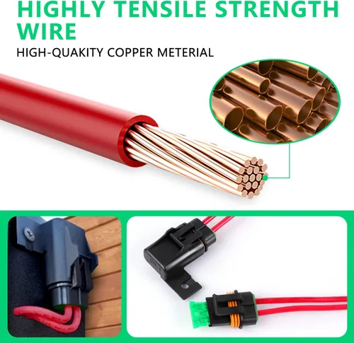 Miniatura 3 de Newdeli Portafusibles en línea impermeables 12V con cubierta Paquete de 6 - Portafusibles en línea para fusible de cuchilla ATO/ATC